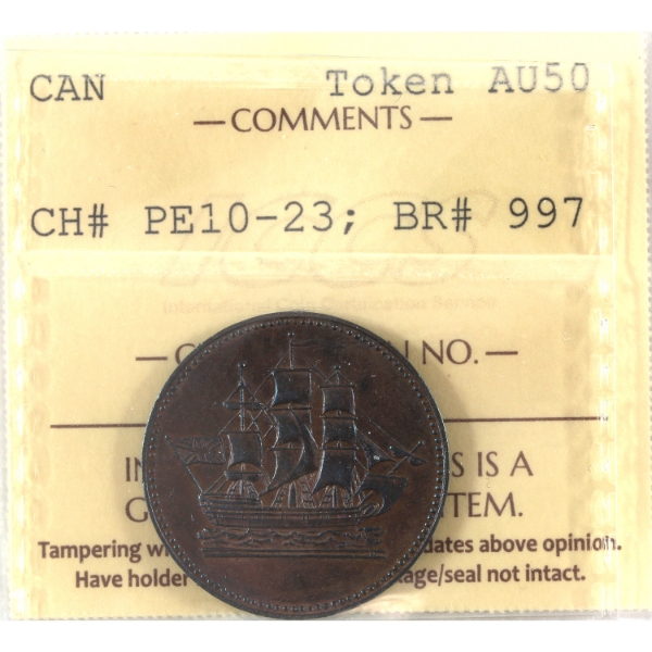 BR-997, CH-PE-10-23 Ships, Colonies, & Commerce Token ICCS AU50