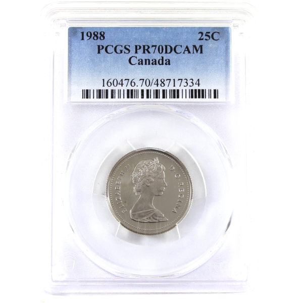 25-cent 1988 PCGS PR70 DCAM