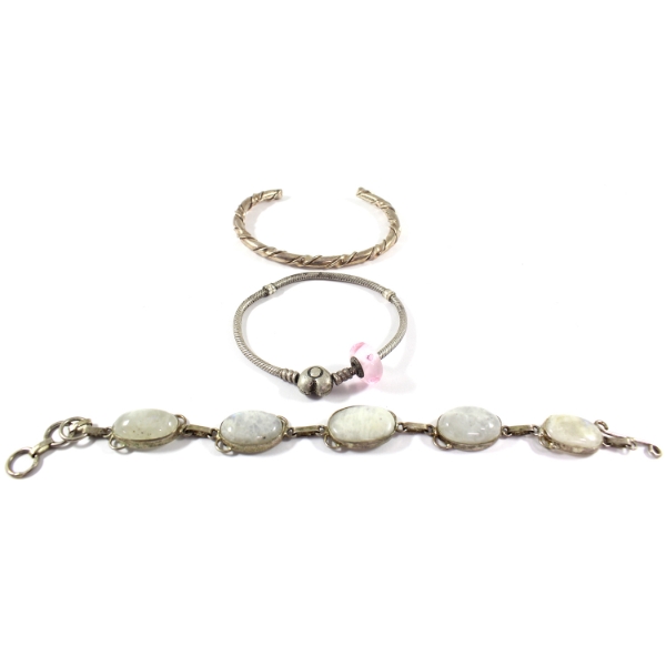 3x Sterling Silver Bracelets, 68.1g Lot Total!