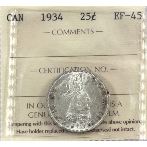 25-cent 1934 ICCS EF45