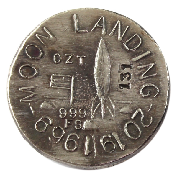 1oz Beaver Bullion 2019 Canadian Coin News 50th Anni. First Man on the Moon .999 Fine Silver