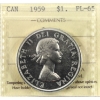 Image 1 : Silver $1 1959 ICCS PL65 Cameo
