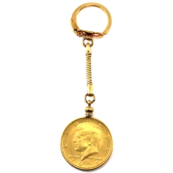 USA 1971 Kennedy Half Dollar in Custom Keychain