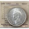 Silver $1 1937 Dbl HP ICCS MS64