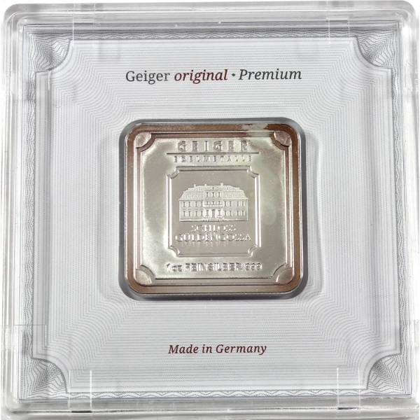 1oz Geiger Edelmetalle .999 Fine Silver Bar (Tax Exempt)