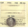 Image 1 : 10-cent 1916 ICCS MS64
