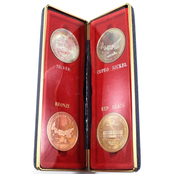 Set of 4 PEI Confederation Centennial Medallions in Case