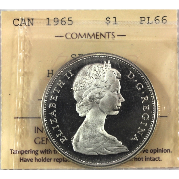 Silver $1 1965 SB P5 ICCS PL66 HC 