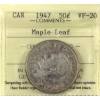 Image 1 : 50-cent 1947 Maple Leaf ICCS VF20