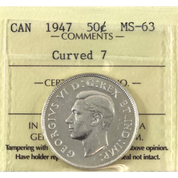 50-cent 1947 Curved 7 ICCS MS63