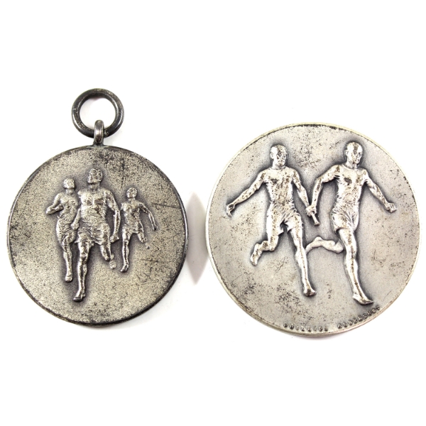 2x N.D. Sterling Silver Running Medallions. 2pcs.