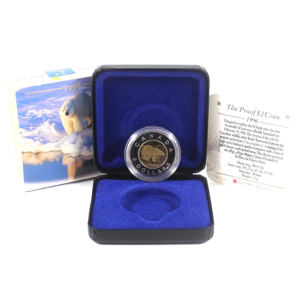 1996 Proof $2 w/ Original Display Case & COA