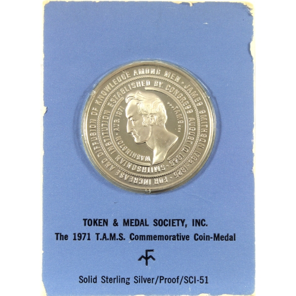 Franklin Mint 1971 Token & Medal Society Commemorative Coin Medal Sterling Silver, 39mm