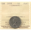 Image 1 : 5-cent 1958 ICCS PL67 