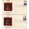 Image 5 : Golden Replicas of the 1986 US Presidents Stamps 22K Gold First Day of Issue. 