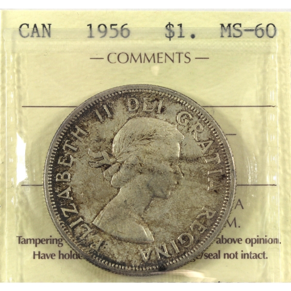 Silver $1 1956 ICCS MS60