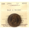 Image 1 : 1-cent 1904 ICCS MS64 Red & Brown
