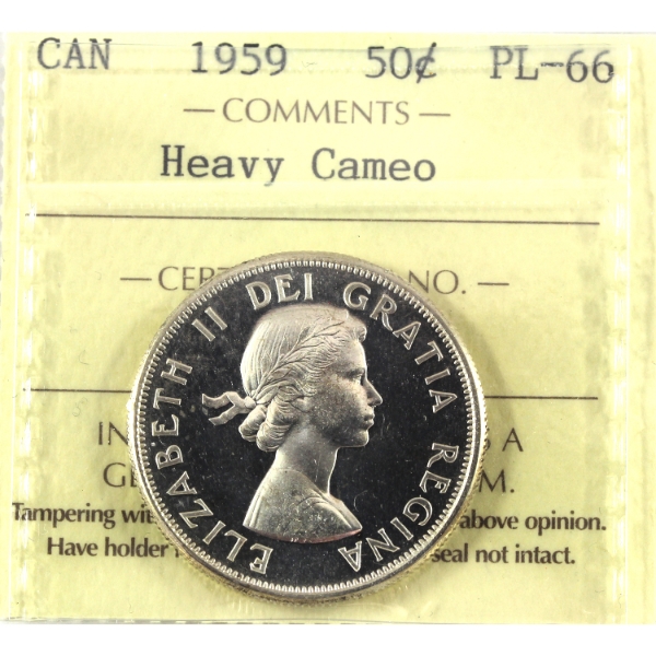 50-cent 1959 ICCS PL66 Heavy Cameo