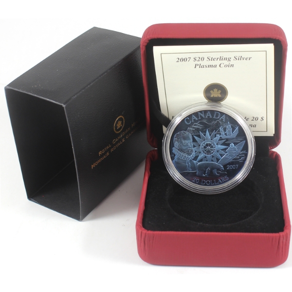 2007 $20 International Polar Year Sterling Silver Plasma Coin