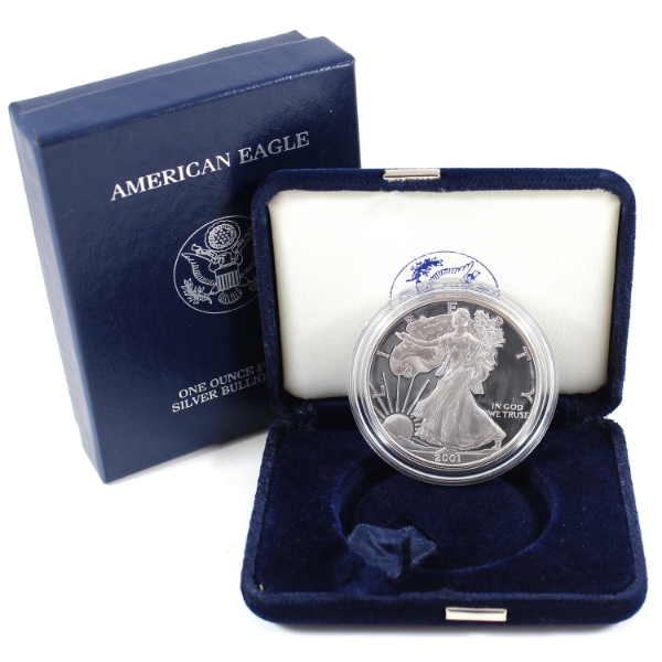 USA 2001 Silver Eagle 1oz .9993 Fine Silver Coin (Tax Exempt)
