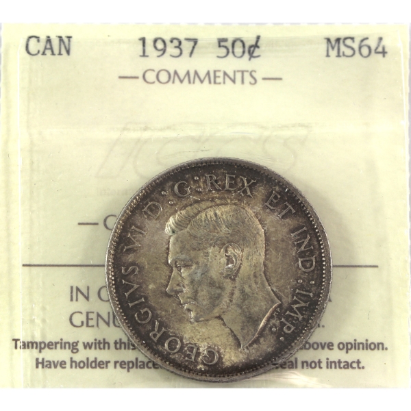 50-cent 1937 ICCS MS64