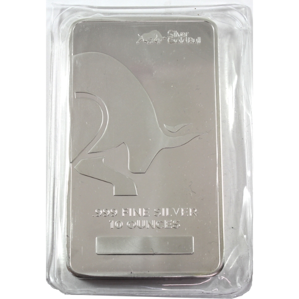 10oz Silver Gold Bull .999 Fine Silver Bar (Tax Exempt)
