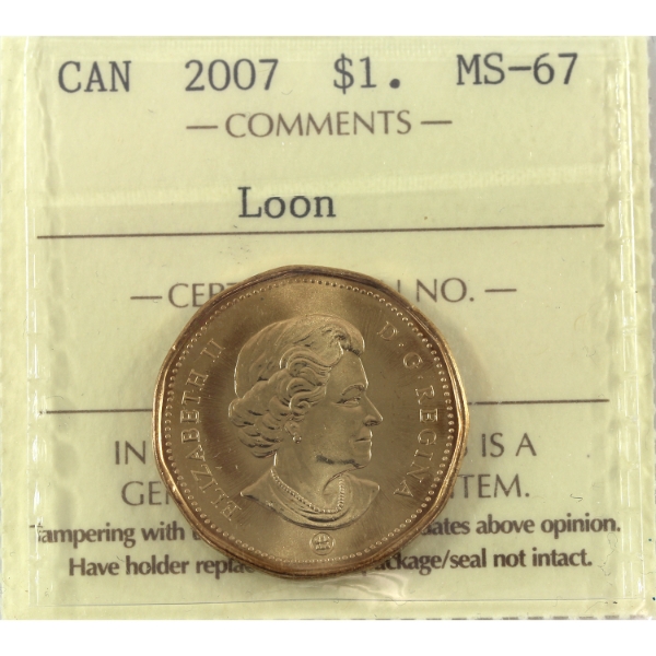 Loon $1 2007 ICCS MS67