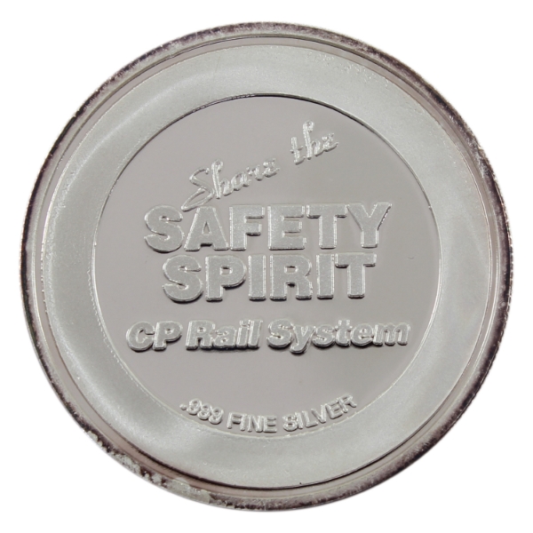 1oz Liberty Mint Inc. 1993 Canadian Pacific Rail - Share the Safety Spirit .999 Fine Silver Round