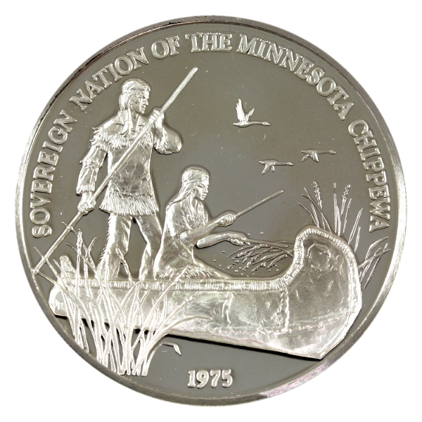 1975 Sovereign Nation of the Minnesota Chippewa Medallion 0.896oz-Silver, 39mm