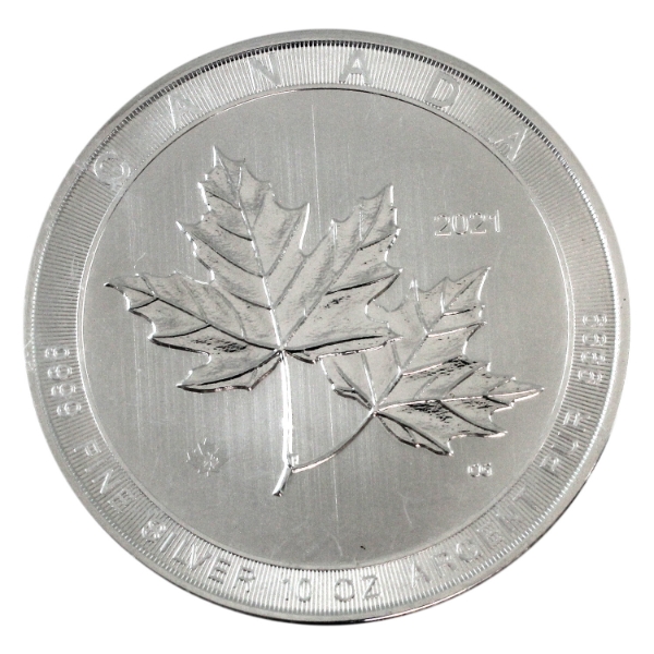 10oz Canada 2021 $50 Magnificent Maple .9999 Silver Round. (Tax Exempt)