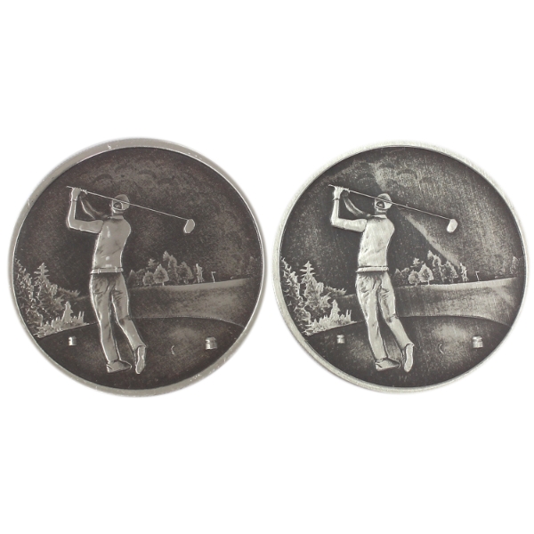 2x 1oz TD Bank Golf .999 Fine Silver Antiqued Rounds. 2pcs. (Tax Exempt)