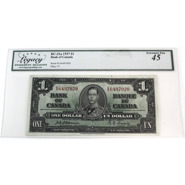 BC-21a 1937 $1 Legacy EF45 Osbourne-Towers SN: E/A6497020
