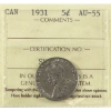 Image 1 : 5-cent 1931 ICCS AU55
