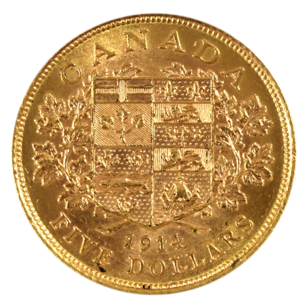 1914 Gold $5 UNC 