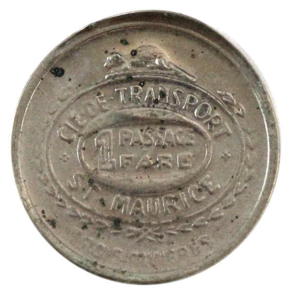 Unique Error! St. Maurice Transportation 1 Passage Fare Token with Brockage Error