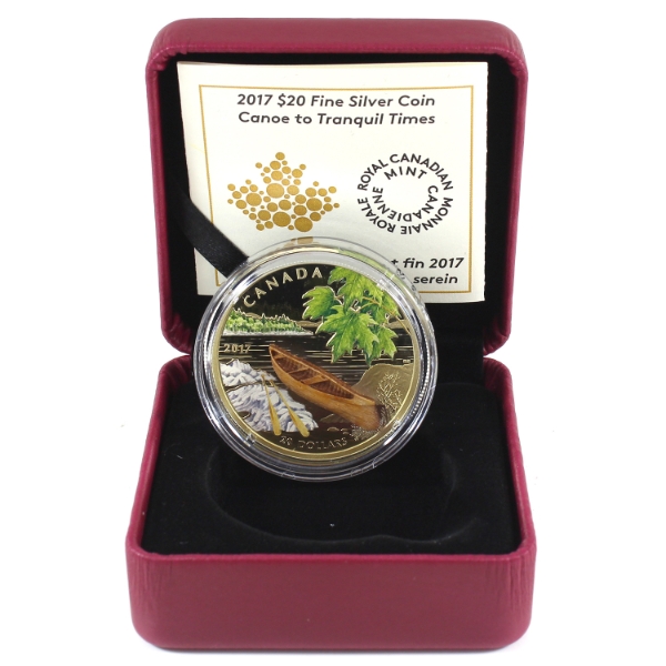 2017 $20 Canoe to Tranquil Times Fine Silver Coin