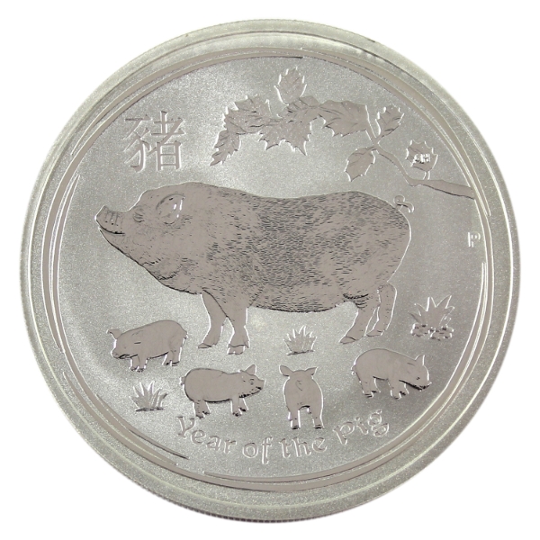 1oz Australia 2019 $1 Year of the Pig .9999 Fine Silver Round (Tax Exempt)