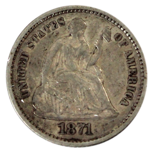USA 1871 Half Dime VF-EF