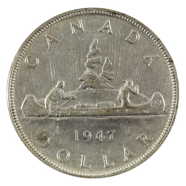 Silver $1 1947 Blunt 7 VF-EF (Cleaned)