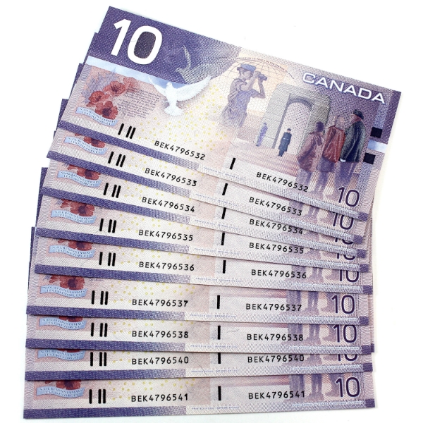 BC-63b-i 2002 $10 Consecutive UNC or Better Knight-Dodge SNBEK4796532-"41. 10pcs.