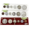 1951, 1952, & 1953 Silver Year Sets in Vintage Holders. 3pcs.