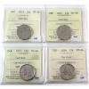 Image 1 : 25-cent 2013, 2014, 2015 & 2016 Caribou ICCS MS66. 4pcs. 