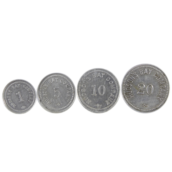 Hudson's Bay Company 1919-1941 St. Lawrence Labrador Set of 4 Fur Trade Tokens. 4pcs.