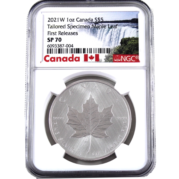 1oz 2021W $5 Tailored Specimen SML w/ W mint Mark NGC SP70 First Releases .9999 Fine Silver