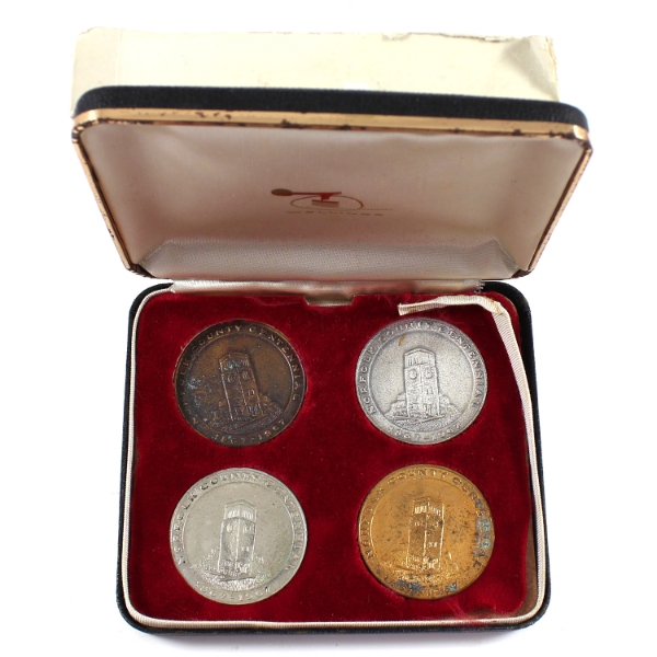 Wellings Mint 1967 Norfolk County Centennial 4-Medal Set