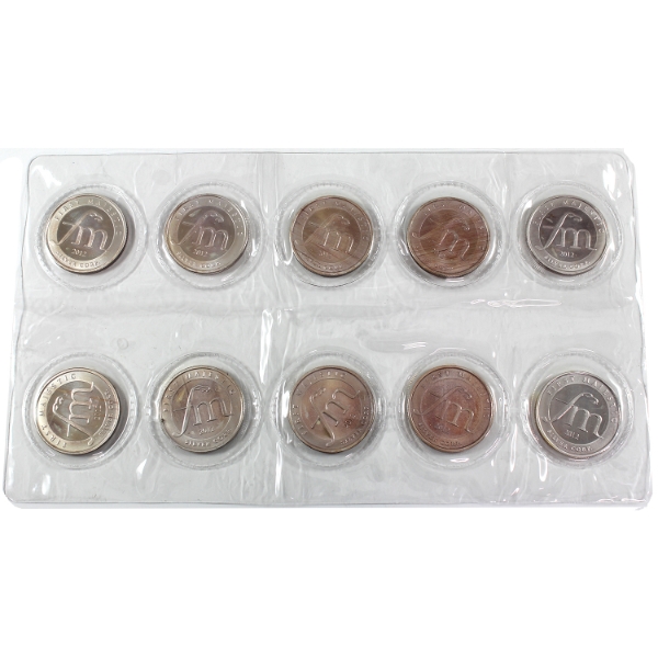 10x 1/2oz First Majestic 2012 .999 Fine Silver Rounds in Sealed Sheet. 10pcs