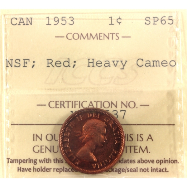 1-cent 1953 NSF ICCS SP65 Red HC
