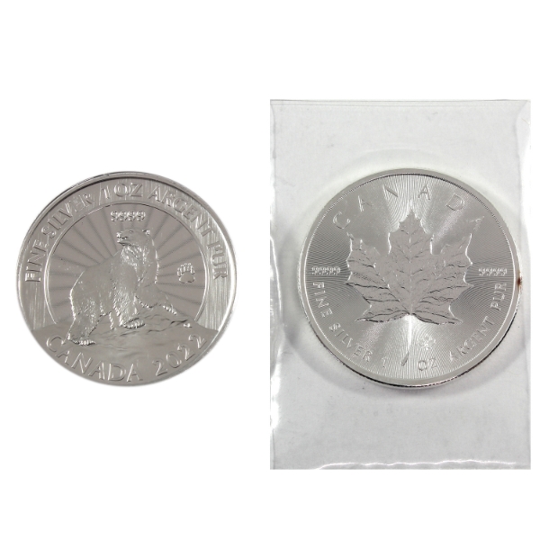 1oz 2014 & 2022 $5 .9999 Fine Silver Coins. 2pcs. (Tax Exempt)