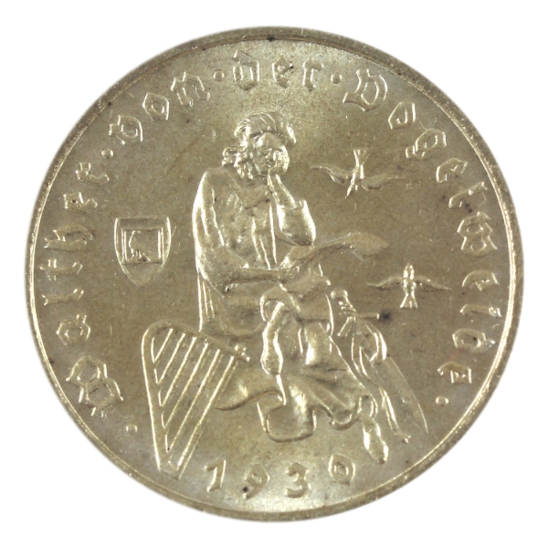 Germany-Weimar Republic Silver 1930D 3 Reichsmark 750th Ann. of the Death of Von Der Vogelweide BU
