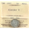 Image 1 : 5-cent 1897 Slender 8 ICCS MS62